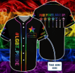 Personalized Name LGBT Pride Power Make Up Baseball Jersey