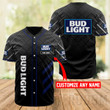 Personalized Black Bud Light Baseball Jersey