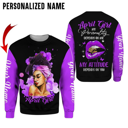 April Girl Custom Name 3D All Over Print Hoodie Sweatshirt