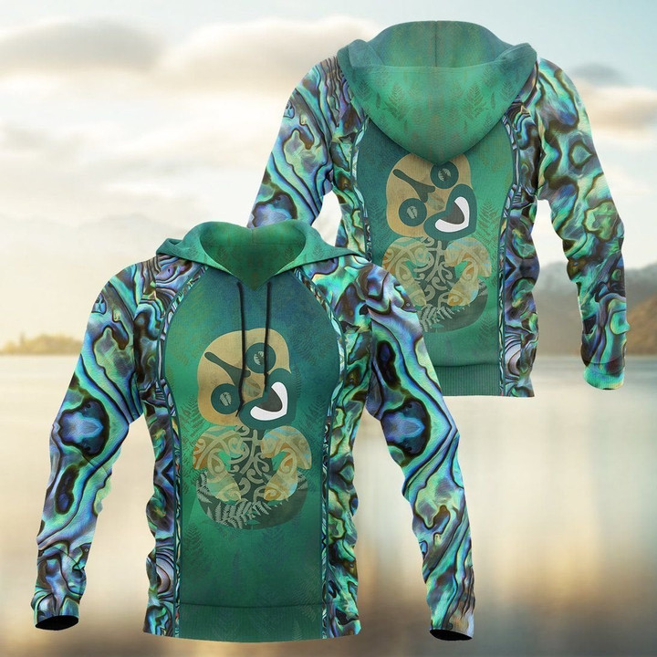 New Zealand Paua Shell Tiki 3D All Over Print Hoodie Sweatshirt