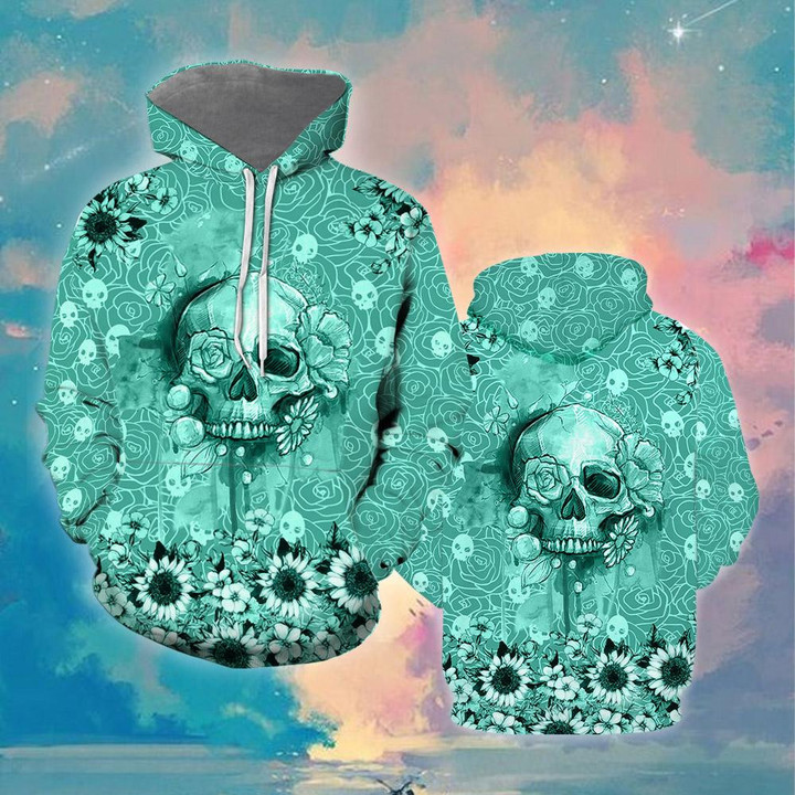 Skull Flower 3D All Over Print Hoodie Sweatshirt