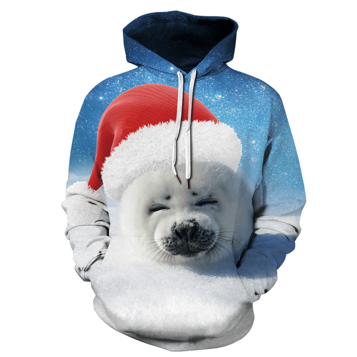 Dog Merry Christmas 3D All Over Print Hoodie Sweatshirt