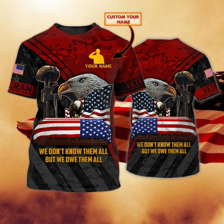 US Veteran Custom Name 3D All Over Print Hoodie Sweatshirt