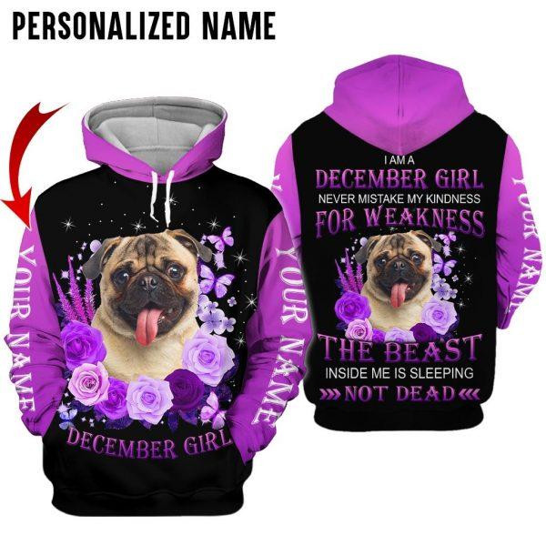 December Girl Custom Name 3D All Over Print Hoodie Sweatshirt