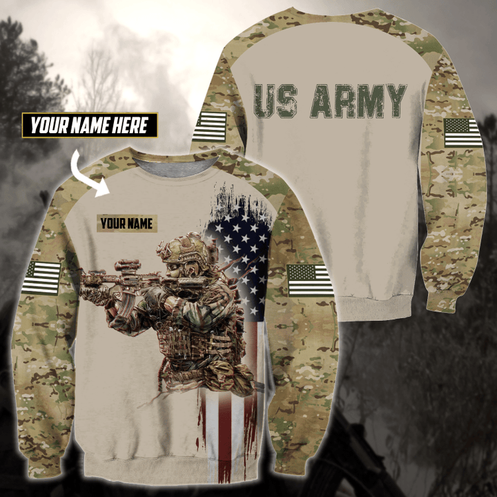 US Army Custom Name 3D All Over Print Hoodie Sweatshirt