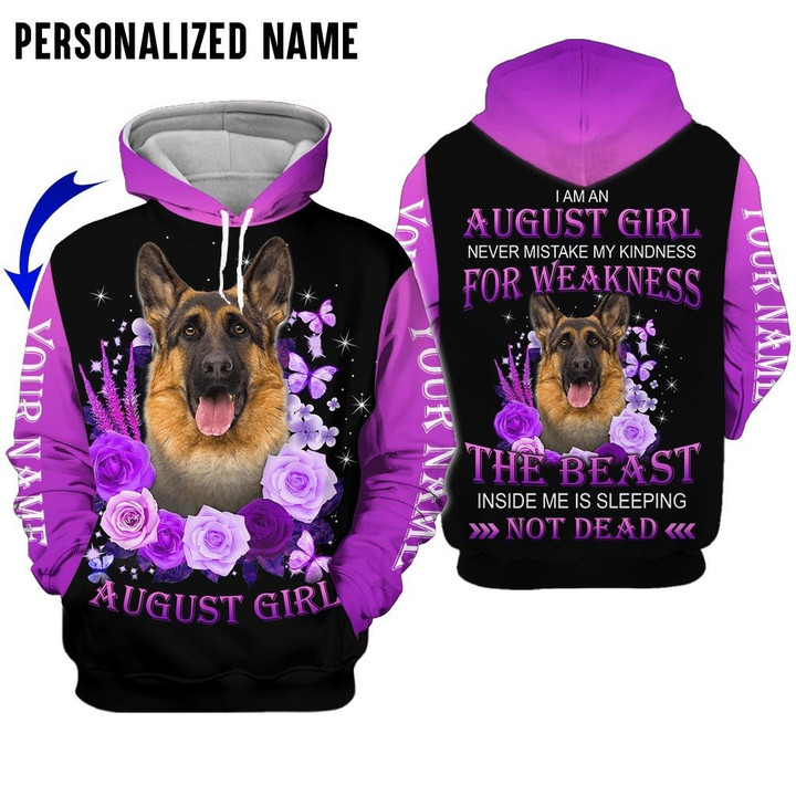 August Girl Custom Name 3D All Over Print Hoodie Sweatshirt