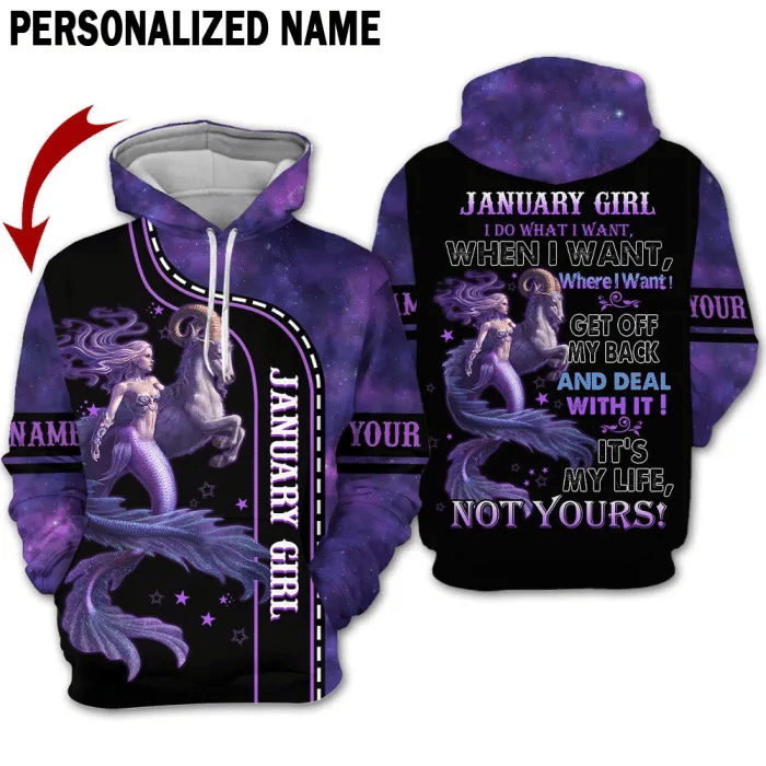 January Girl Custom Name 3D All Over Print Hoodie Sweatshirt
