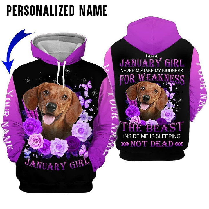 January Girl Custom Name 3D All Over Print Hoodie Sweatshirt