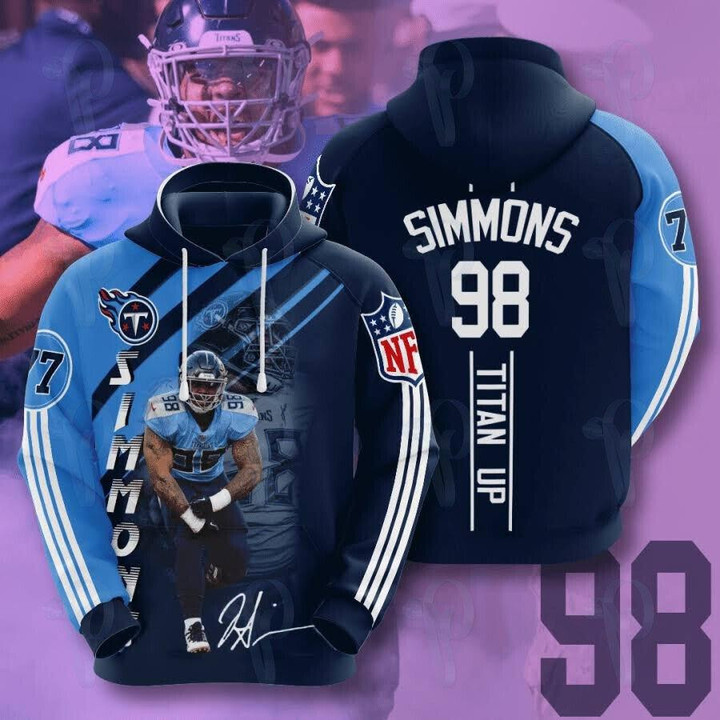 Jeffery Simmons Tennessee Titans NFL  3D All Over Print Hoodie, Zip Hoodie, Sweatshirt