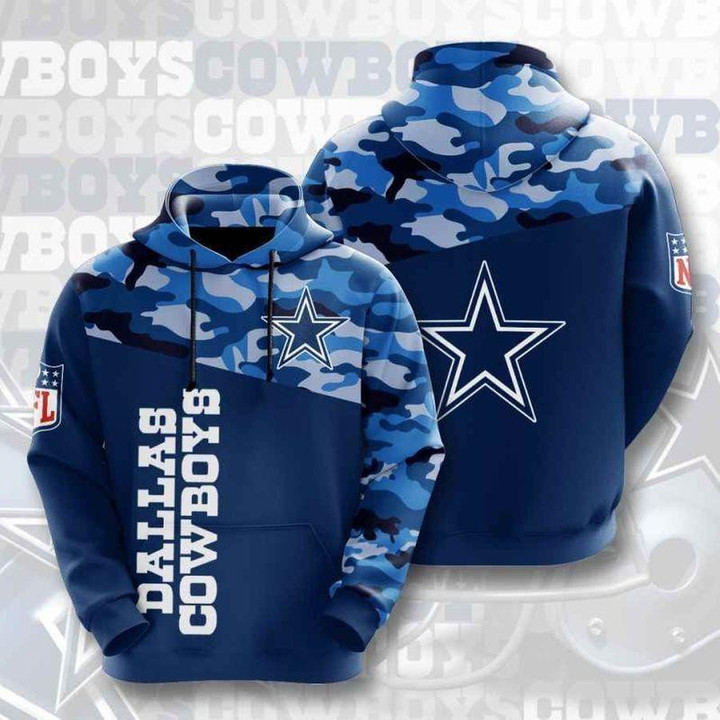 Dallas Cowboys NFL Logo Military American Team Camo Pattern Fan  3D All Over Print Hoodie, Zip Hoodie, Sweatshirt