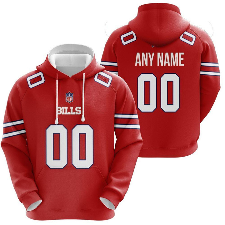 Buffalo Bills NFL American Football Red Color Rush Jersey Style Personalized 3D All Over Print Hoodie, Zip Hoodie, Sweatshirt