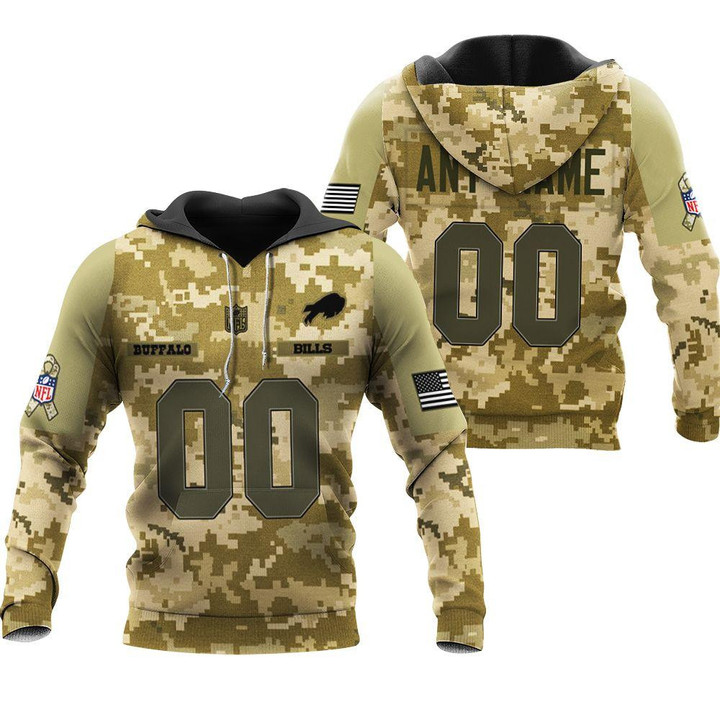 Buffalo Bills NFL American Football Team Camouflage Personalized 3D All Over Print Hoodie, Zip Hoodie, Sweatshirt