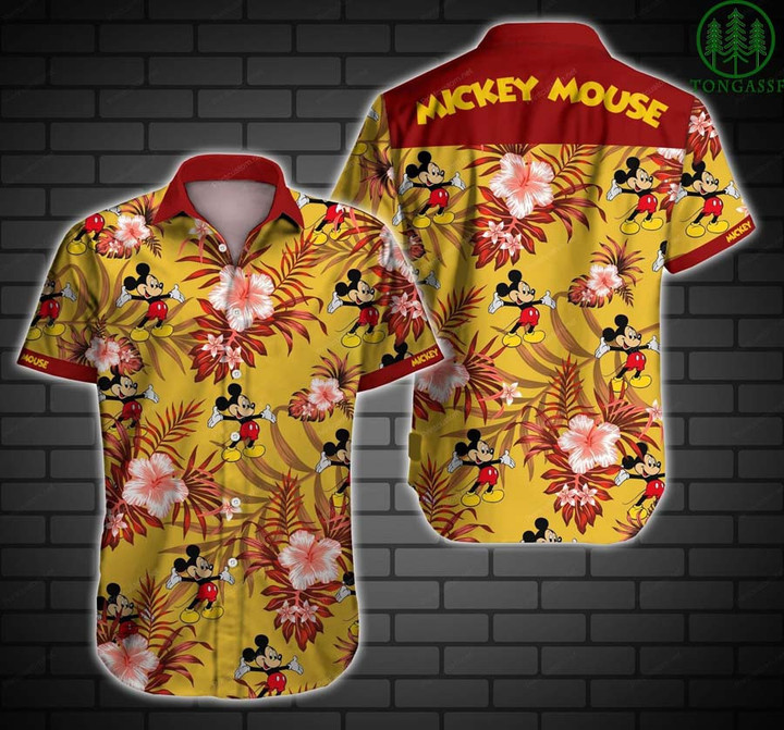 Mickey Mouse Floral Hawaiian Shirt