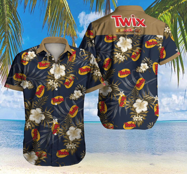 Twix Chocolate Floral Hawaiian Shirt