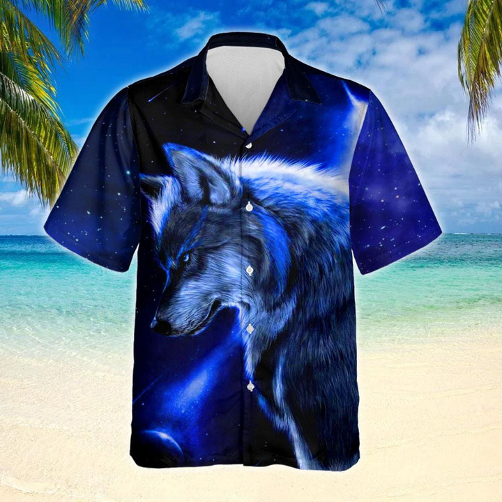 Galaxy Fenrir Wolf Hawaiian Shirt