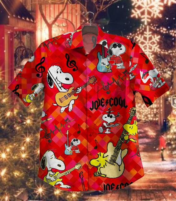 Hot Snoopy Guitar Vintage Hawaiian Shirt