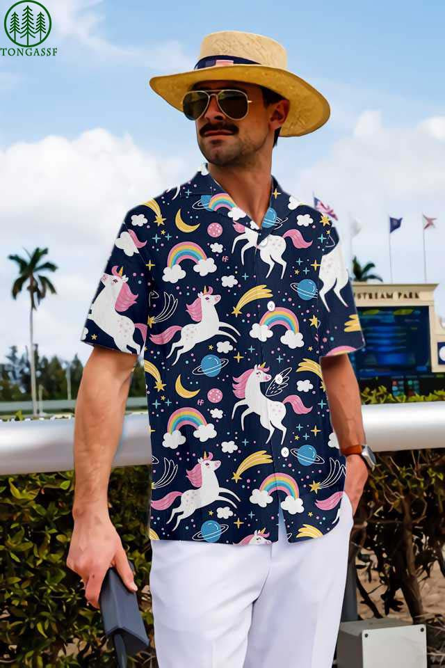 Cheerful Unicorn Hawaiian Shirt