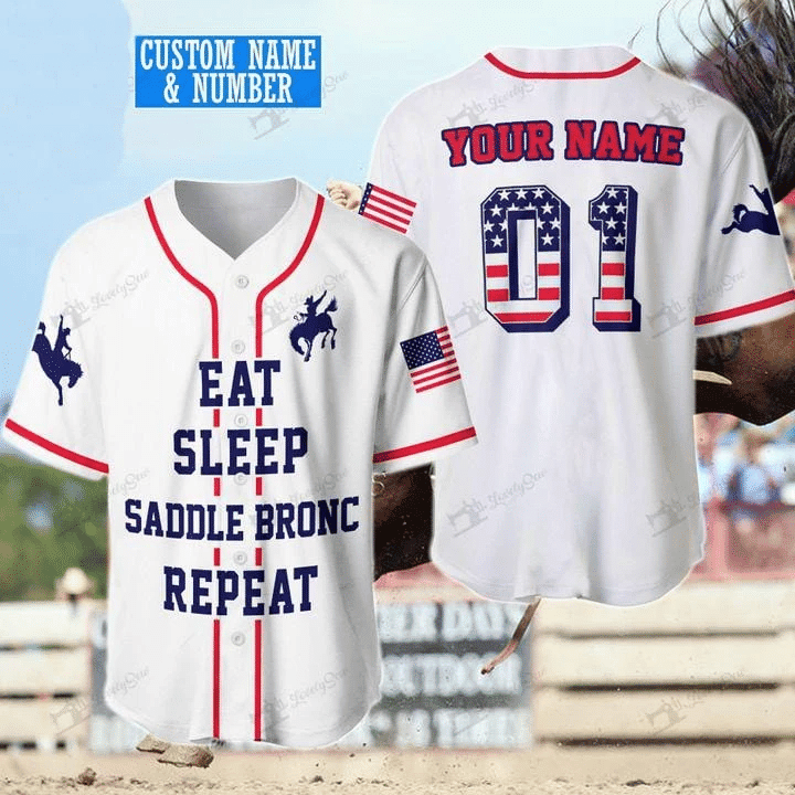 Personalized Name And Number American Saddle Bronc Baseball Jersey