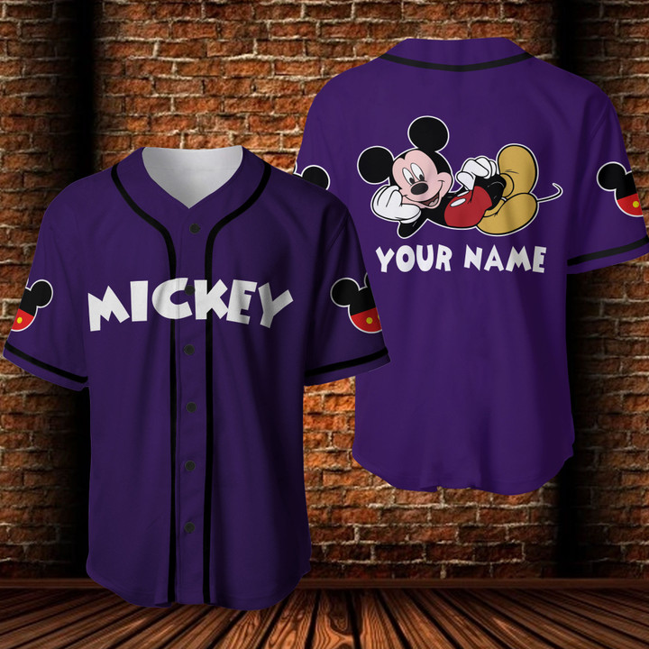 Personalized Name Mick*y mouse Disney land red Baseball Jersey