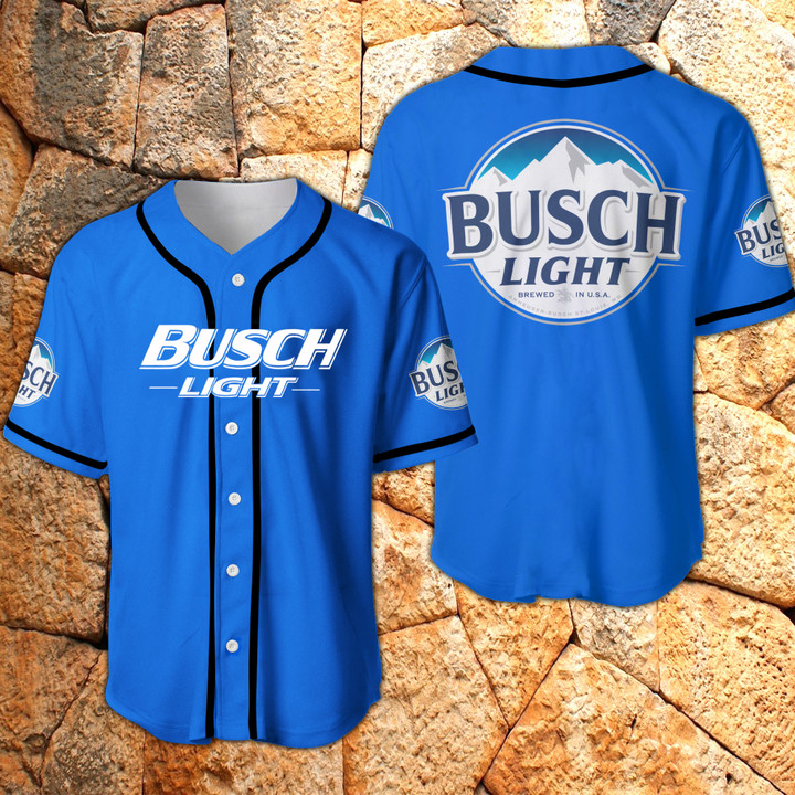 Simple Busch Light royal blue Baseball Jersey