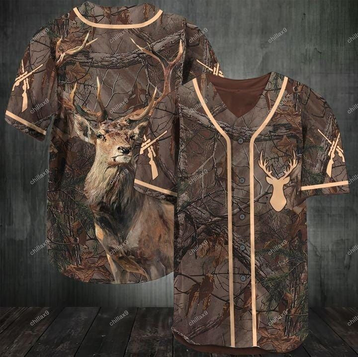 Deer hunting forest Baseball Jersey