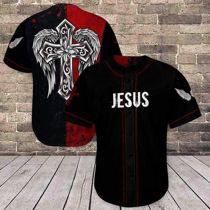 Faith Cross Wing Of Jesus 3D Baseball Jersey