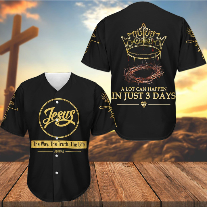 Jesus The Way The Truth The Life Crown Baseball Jersey