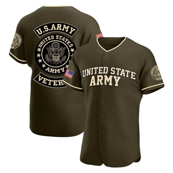U.S Army Green Army Baseball Jersey
