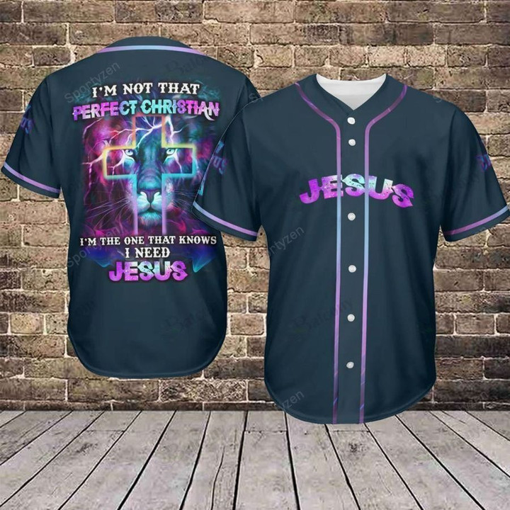 Jesus I'm Not That Perfect Galaxy 3D Baseball Jersey