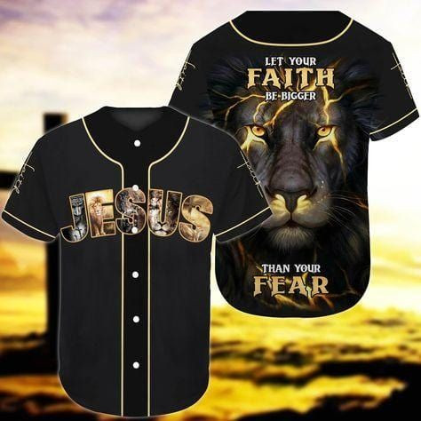 Lion Jesus Faith Baseball Jersey