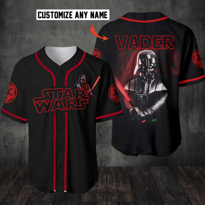 SW Darth Vader Personalized Name Baseball Jersey
