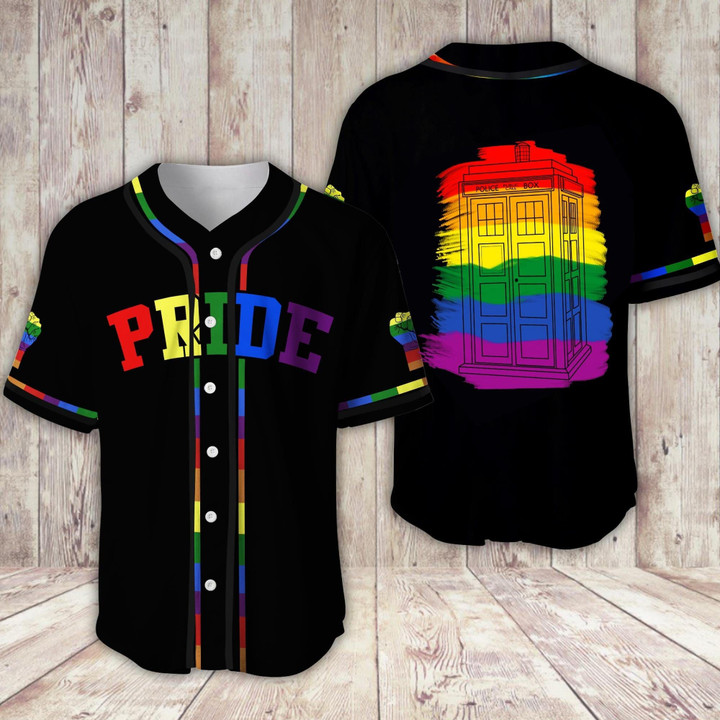 LGBT Pride Police box Personalized Name Baseball Jersey