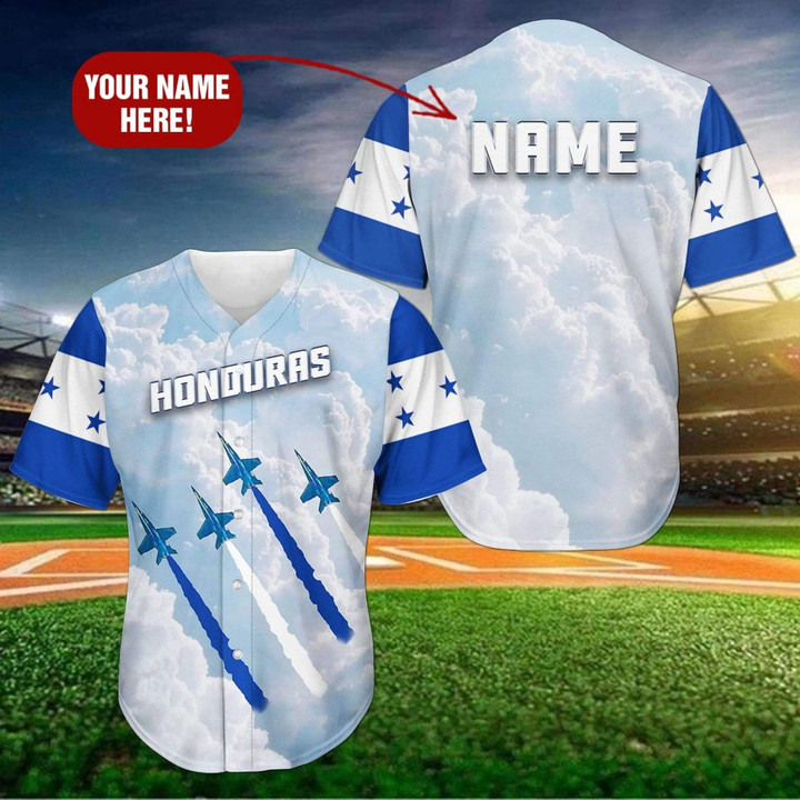 Personalized Name Honduras Airplane Air Force Baseball Jersey