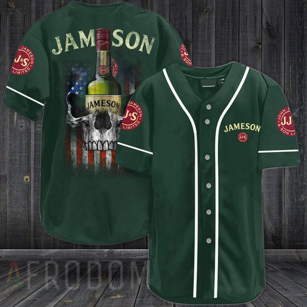 US Flag Black Skull Jameson Baseball Jersey
