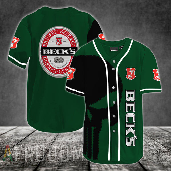 Black Skull Beck's Baseball Jersey