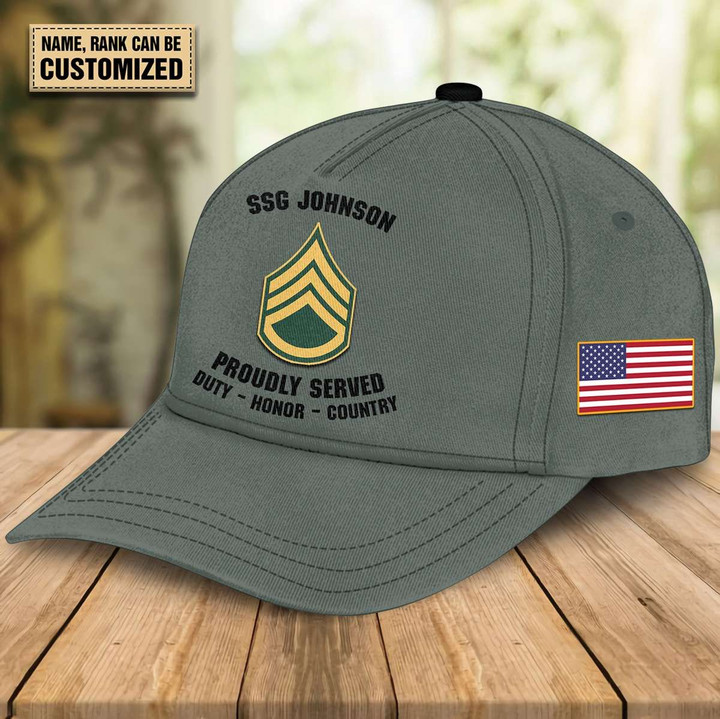 Army Veteran Personalized Classic Cap 04