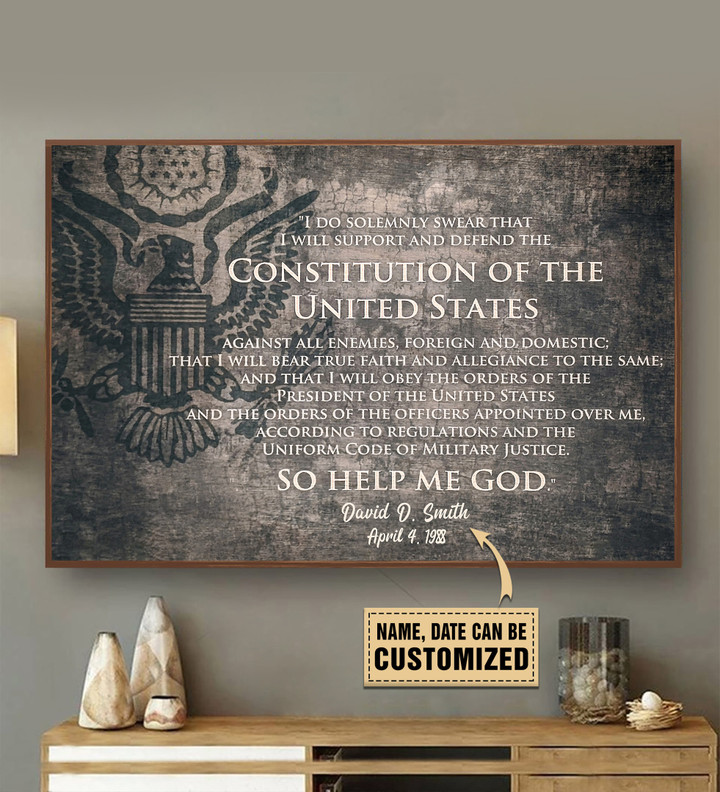 Oath Of Enlistment - Personalized Canvas, Poster