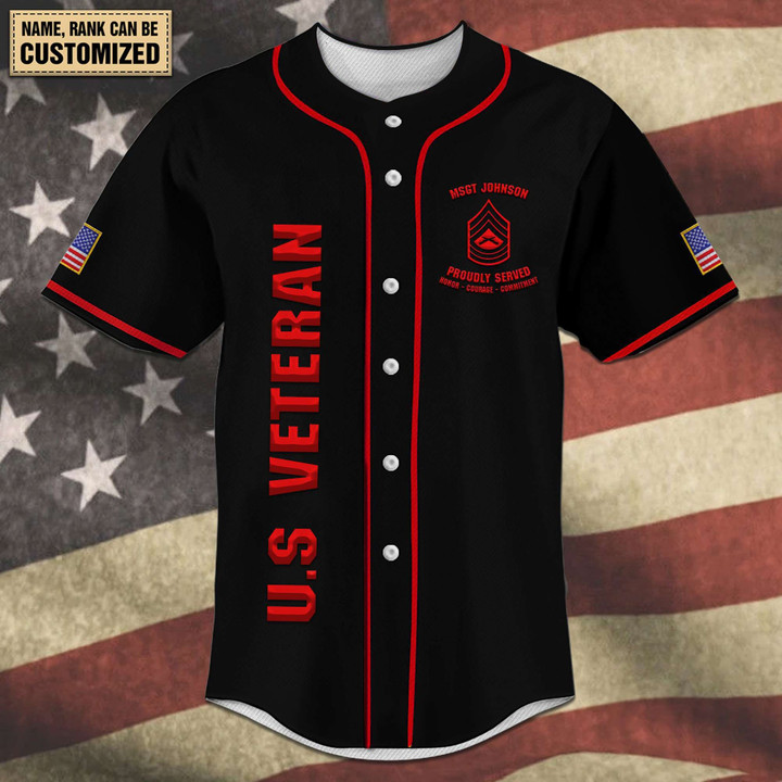 USMC Veteran - Personalized Baseball Jersey