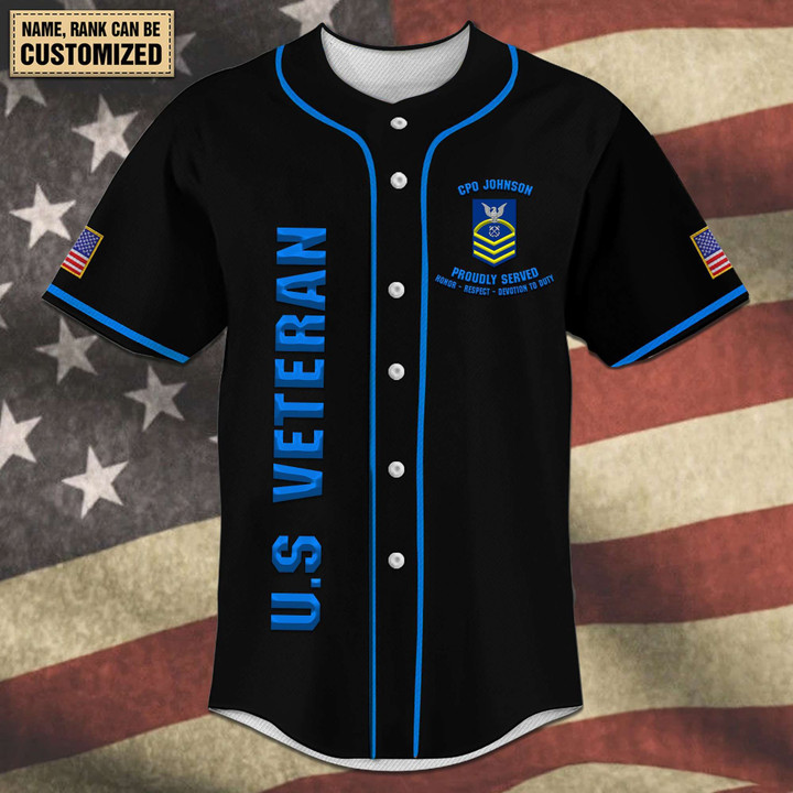 USCG Veteran - Personalized Baseball Jersey