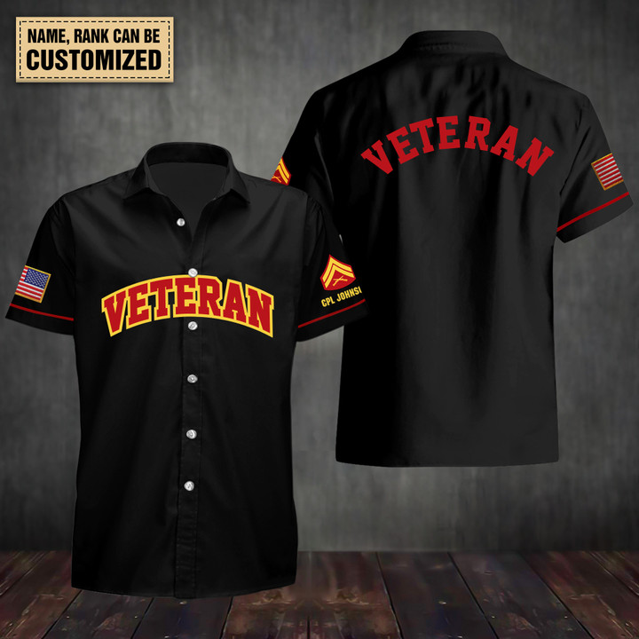 USMC Veteran - Personalized Hawaii Shirt