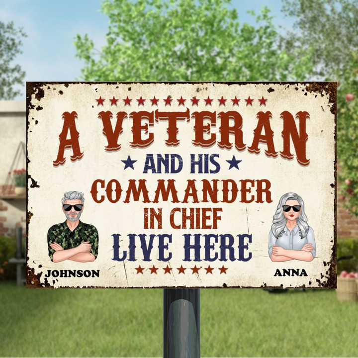 PERSONALIZED METAL SIGN FOR VETERAN COUPLE