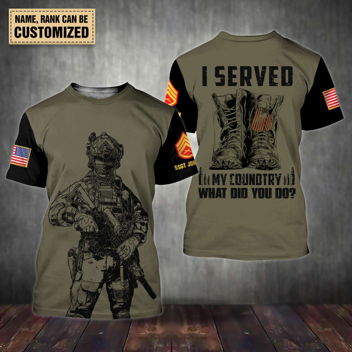 Marines Veteran - Personalized All Over Print T-shirt