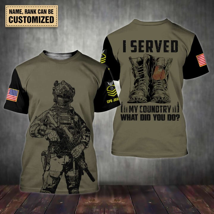 USN Veteran - Personalized All Over Print T-shirt