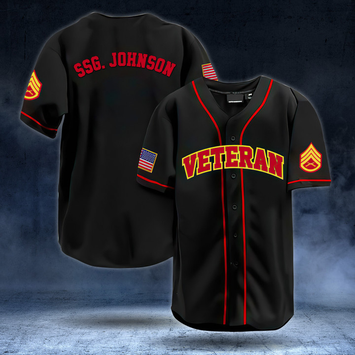 USMC Veteran - Personalized Baseball Jersey 02