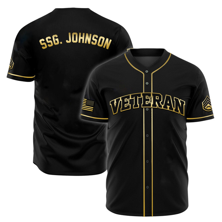 USMC Veteran - Personalized Baseball Gold Jersey