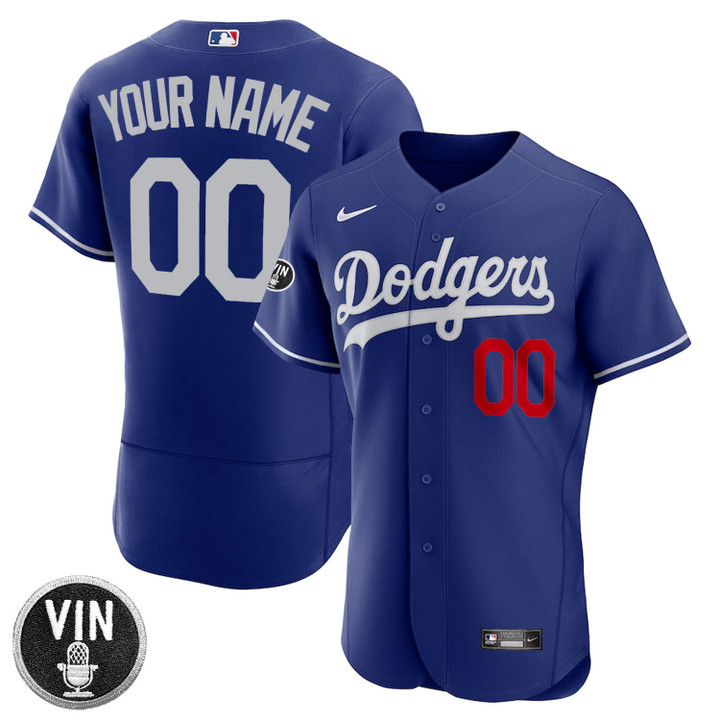 Los Angeles Dodgers Vin Scully Patch Custom Name & Number Flex Base Jersey Collection - All Stitched