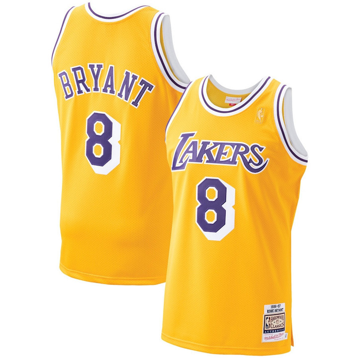 Kobe Bryant Los Angeles Lakers Mitchell And Ness 1996-97 Hardwood Classics Player Jersey - All Stitched