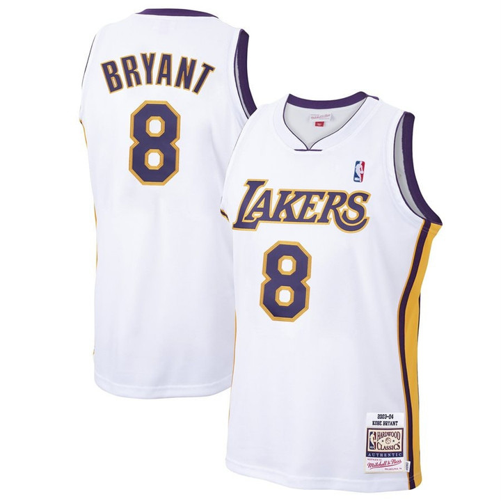 Kobe Bryant Los Angeles Lakers Mitchell & Ness 2003-04 Hardwood Classics Jersey - White - All Stitched