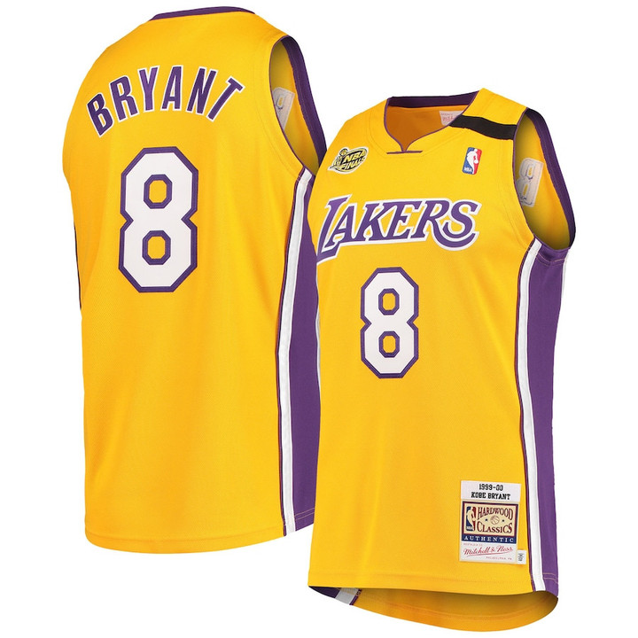 Kobe Bryant Los Angeles Lakers Mitchell & Ness 1999-00 Hardwood Classics Jersey - Gold/Purple - All Stitched