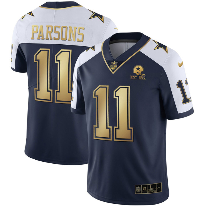 Dallas Cowboys Alternate Vapor Navy Gold Limited Jersey - All Stitched